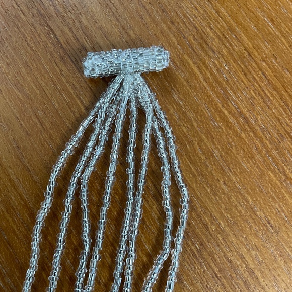 Beautiful Long Multi-Strand Clear Beaded Necklace - Picture 4 of 10